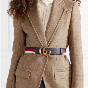 Gucci canvas stripped belt
